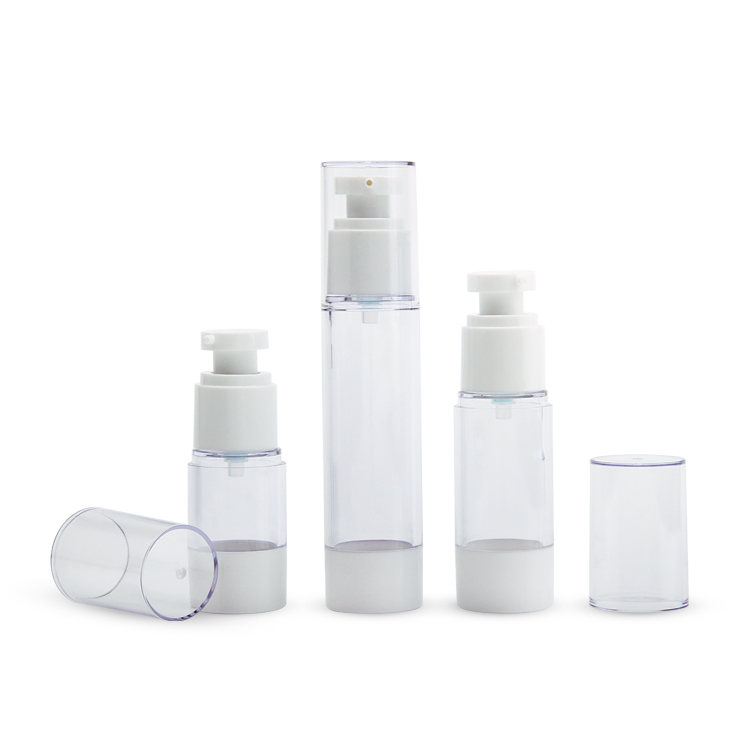 Atacado Todos Pp Custom Logo Popular Vazio Luxo Embalagem de Cuidados Pessoais Embalagem de Cuidados Pessoais Como Pp Pe 15/30/50/80/100Ml Cosmético Clear Airless Pump Bottle