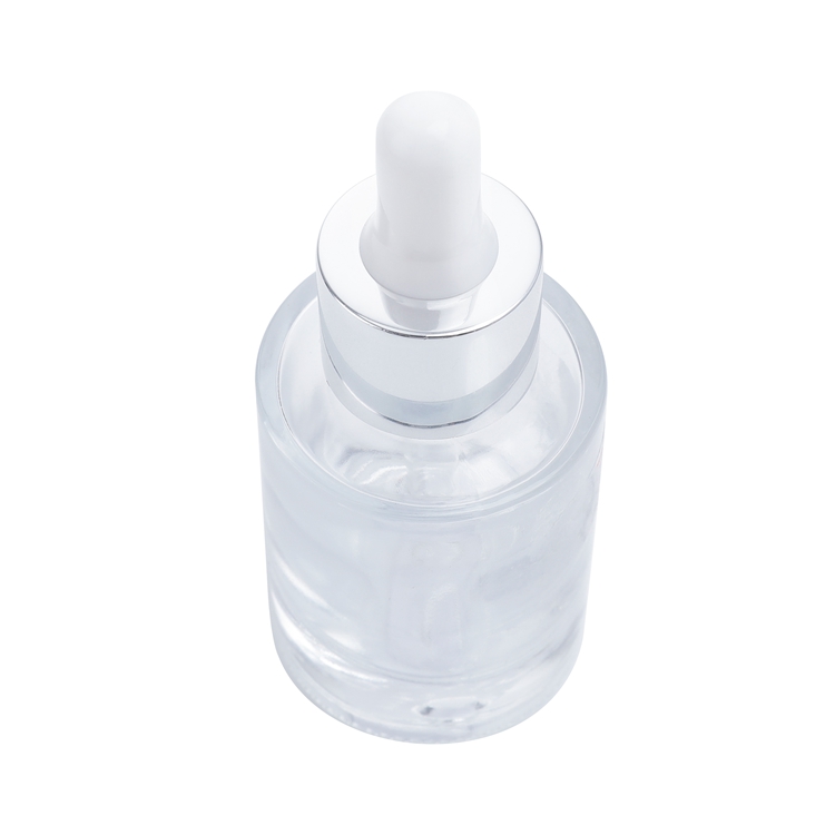 Atacado OEM personalizado recipiente dispensador impressão clara logotipo 30 ml garrafa de vidro conta-gotas