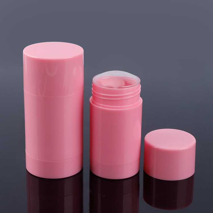 Rosa 15g 30g 50g 75g Garrafa de desodorante em bastão recarregável de plástico Portátil Bálsamo Tamanho personalizado