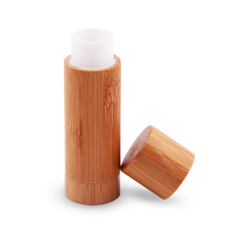 Tubos de chapstick bálsamo labial atacado novo design logotipo personalizado vazio diy bambu 3.5ml tubos de bálsamo labial biodegradável