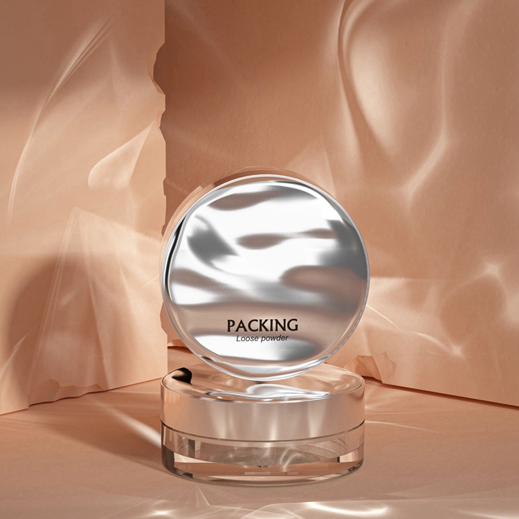 Vazio 18g de plástico cosmético PS ABS cor personalizada recipiente de pó solto frasco de pó com peneira
