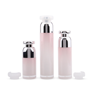 Atacado Embalagem Cosmética Vazia Personalizada Granel Private Label 30ml Frasco Bomba Airless Rosa Frasco de Loção Airless