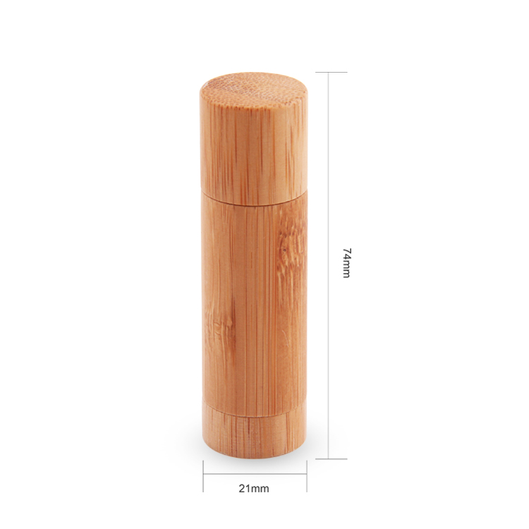 Tubos de chapstick bálsamo labial atacado novo design logotipo personalizado vazio diy bambu 3.5ml tubos de bálsamo labial biodegradável