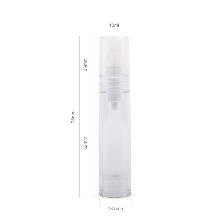 Embalagens de cuidados pessoais Embalagens de cosméticos AS PP PE 5/10/12/15ML Garrafas de cosméticos bomba sem ar de luxo transparente sem ar