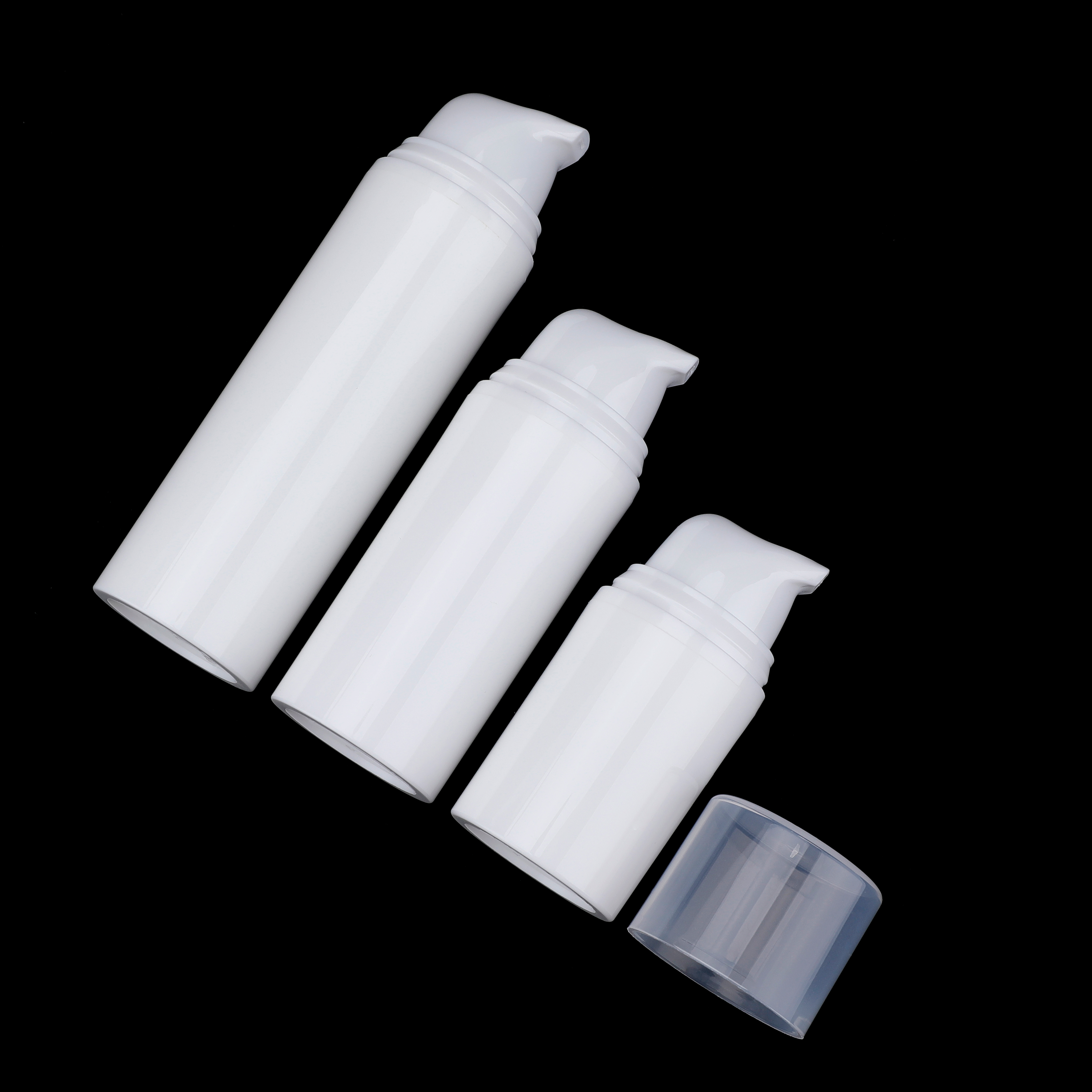 Garrafas sem ar recarregáveis ​​15ml 30 ml 50ml PP PE Press pequena quantidade portátil cosmética